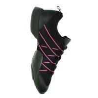 BLOCH® 524 Black/Pink Stripe Criss Cross Sneaker 