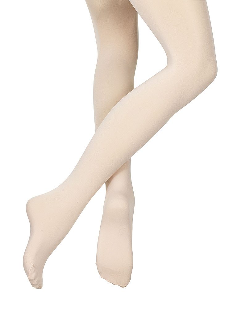 Children's White Ballet Dance Tights, Girls' Anti-pilling Footed