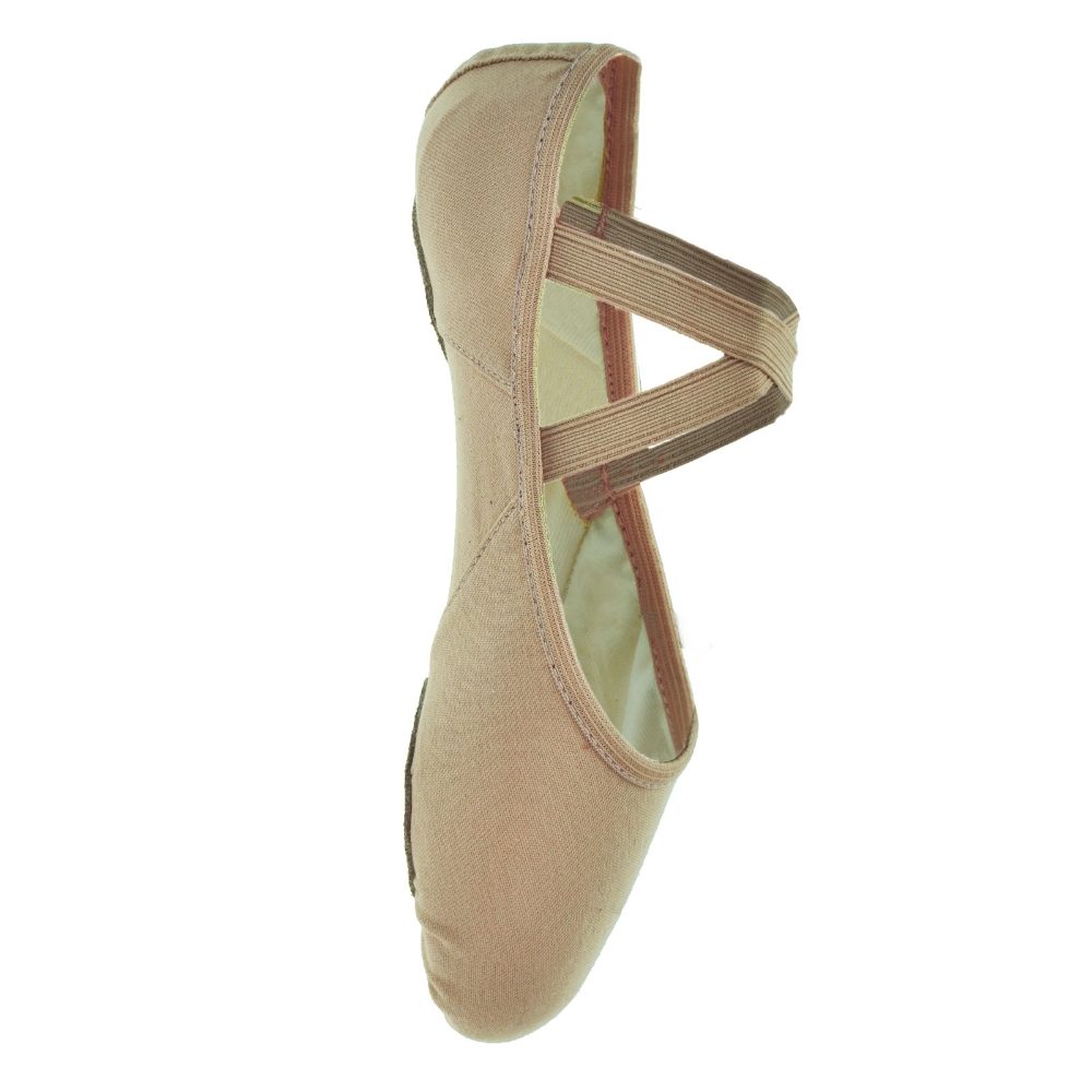 Capezio 2037 Nude Hanami Stretch Canvas Ballet Shoe, Split Sole